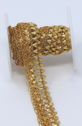 FCL 1,5 Cm W 2 M Capesante Metallizzate Gota Zari Pizzo Artigianale Rifinitura Abbellimento Cucito - Foto 12 di 25