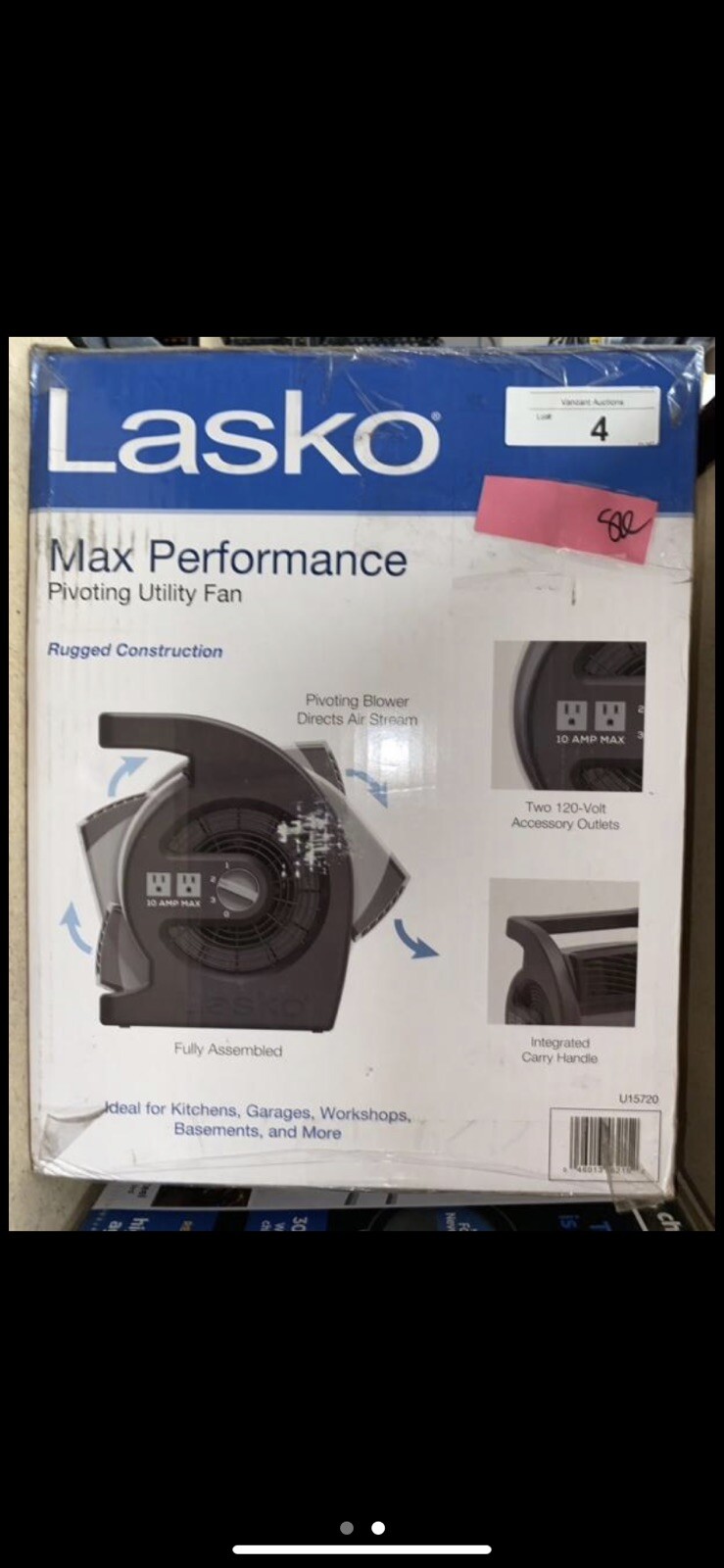 Lasko U15720 Max Performance Pivoting Utility Fan – St. John's Institute  (Hua Ming)