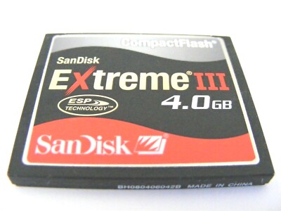 . .4GB Compact Flash Card Extreme III ( 4 GB CF Karte ) SanDisk gebraucht