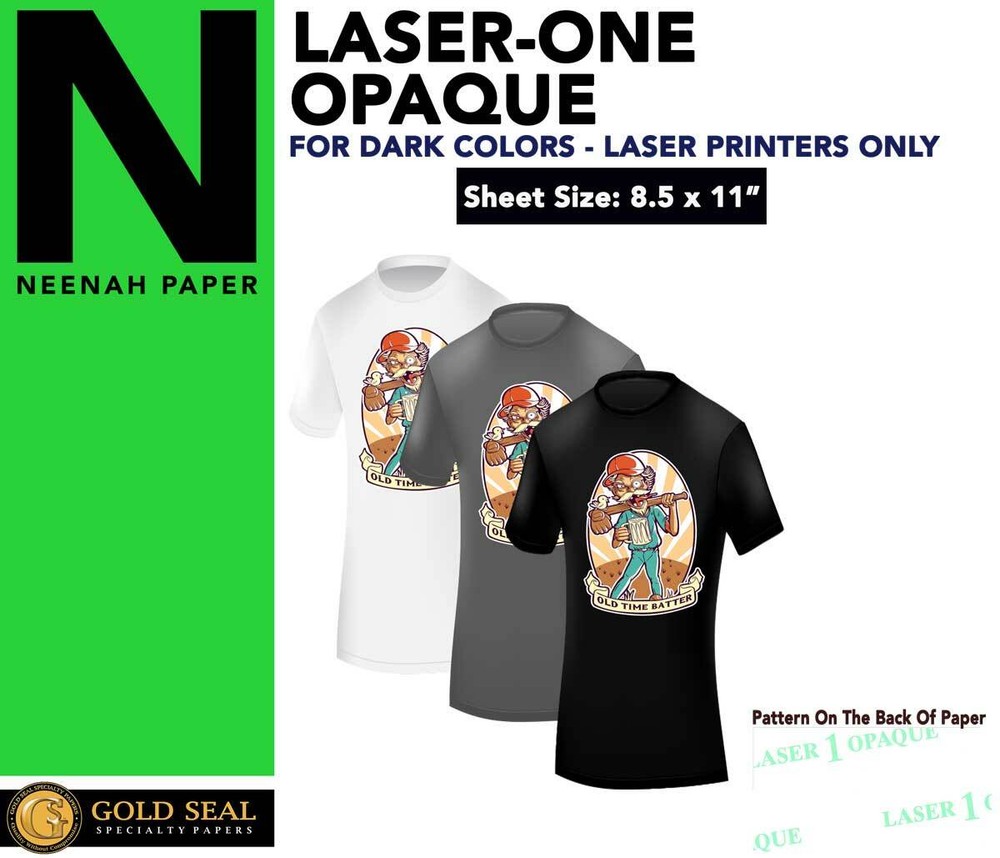 Laser 1 Opaque Dark Shirt Heat Transfer Paper 8.5x11 - 50 Sheets
