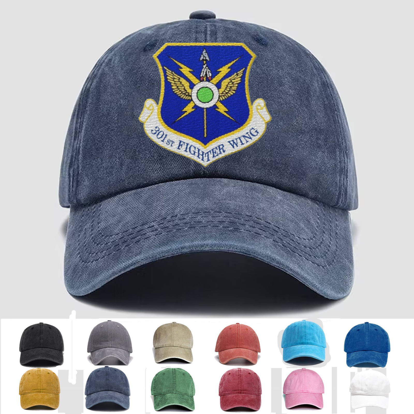 Custom Embroidered Hat 301st Fighter Wing, Veteran Cap, Trucker Hat, Gift Idea