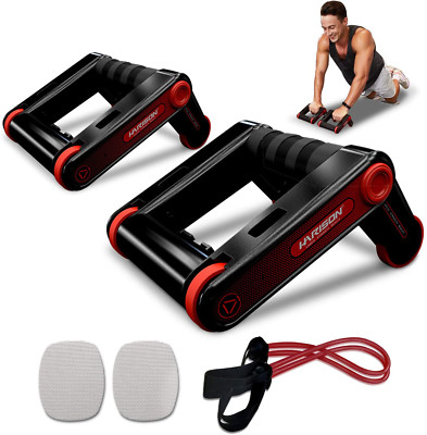 HARISON AB Roller Wheel Push up Bars Core Strength Abdominal Trainers with Knee 