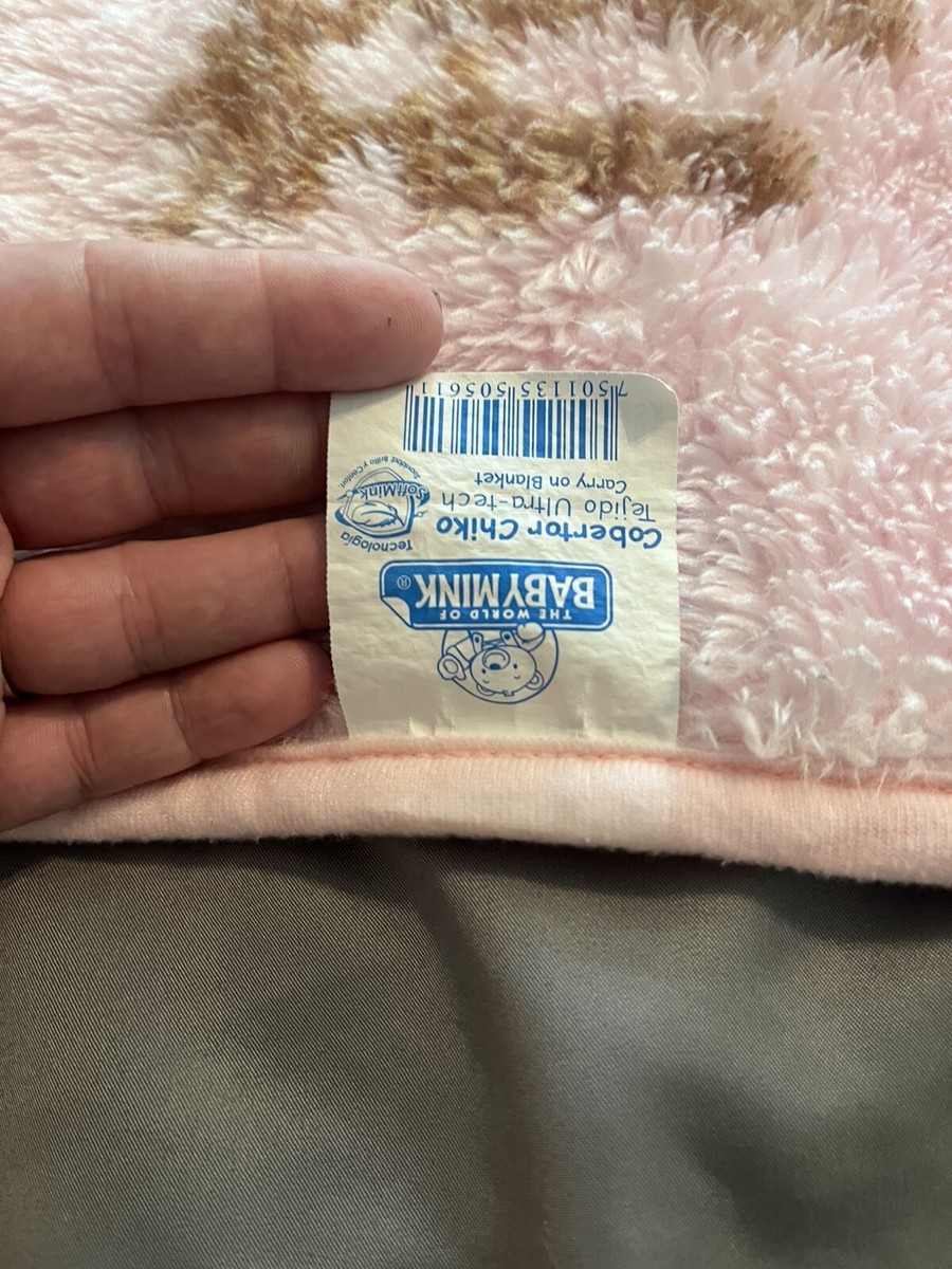 Vintage The World of Baby Mink blanket pink puppies chiko