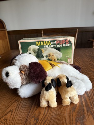 Vintage 1980s Mama and Pups Happy Dog Family Battery Operated Toy DA Works
