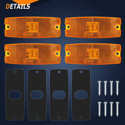 4X LED Seitenmarkierungsleuchte Gelb Begrenzungsleuchten 12V-24V Anhänger LKW E4