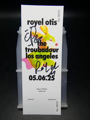 Genuine Royel Otis Signed Ticket Troubadour Los Angeles 6th May 2025 Gig #00323