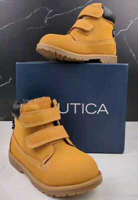 Nautica Kids Sneakers With Adjustable Bungee Strap - Casual Shoes For Toddler To Little Kid (Tan, Size 7)