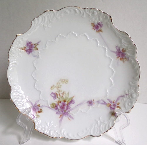 Antique Hermann OHME Eglantine Porcelain Scalloped Serving Bowl Germany Set of 3 - Picture 8 of 23