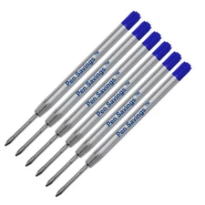 6 Ballpoint Refills for Parker & Jotter Pens, Blue Medium Point