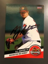 Minnesota Twins A.J. ACHTER autographed 2005 Choice Rochester Red Wings