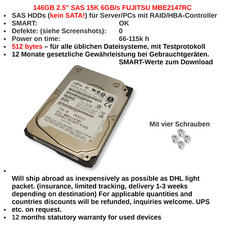 HDD 146 GB 2,5" SAS 6G 15k FUJITSU MBE2147RC SFF 66-115k