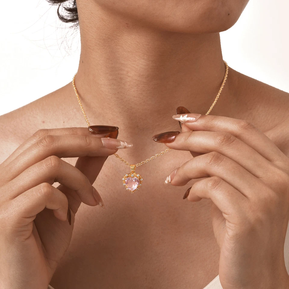 VNOX Elegante Delicado Corazón Amor Colgante Collar Romántico Regalo para el Día de la Madre Foto 3 de 4