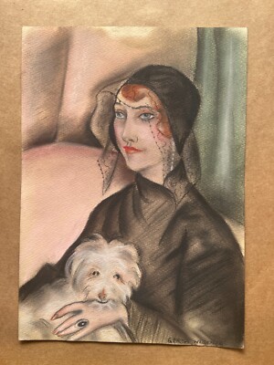 GERDA WEGENER Drawing On Paper (handmade) Signed And Stamped Vtg Art.