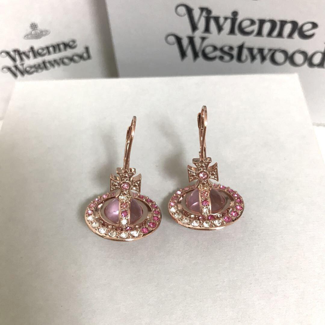 VIP【関税送料無料】希少 VIVIENNE WESTWOOD PINK EARRINGS Vivienne Westwood Earrings Pierce Tiny Orb Tri Color