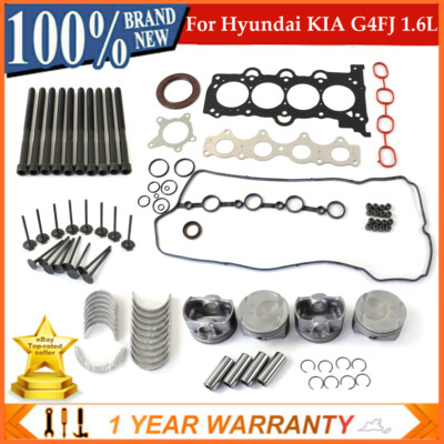 G4FJ 1.6L Engine Pistons Gasket Kit For Hyundai Accent Verna i30 KIA Soul KX3