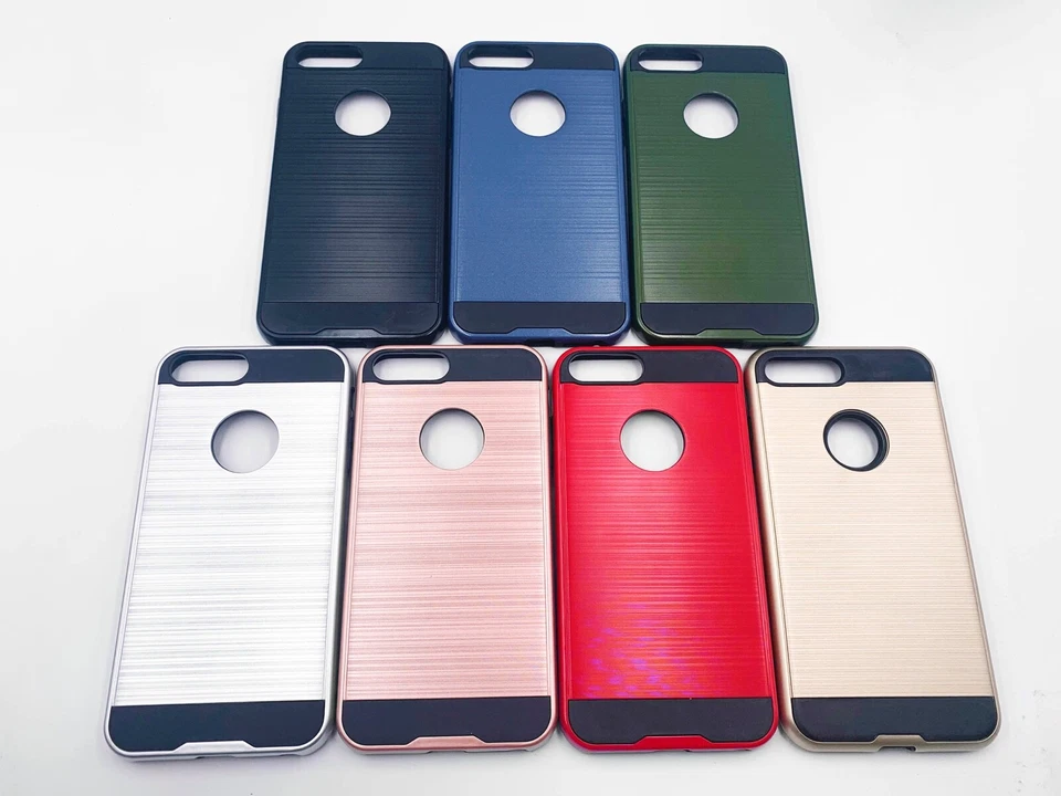 Funda a prueba de golpes delgada con agarre metálico resistente para teléfono 7 8 Plus cable gratuito Foto 2 de 3