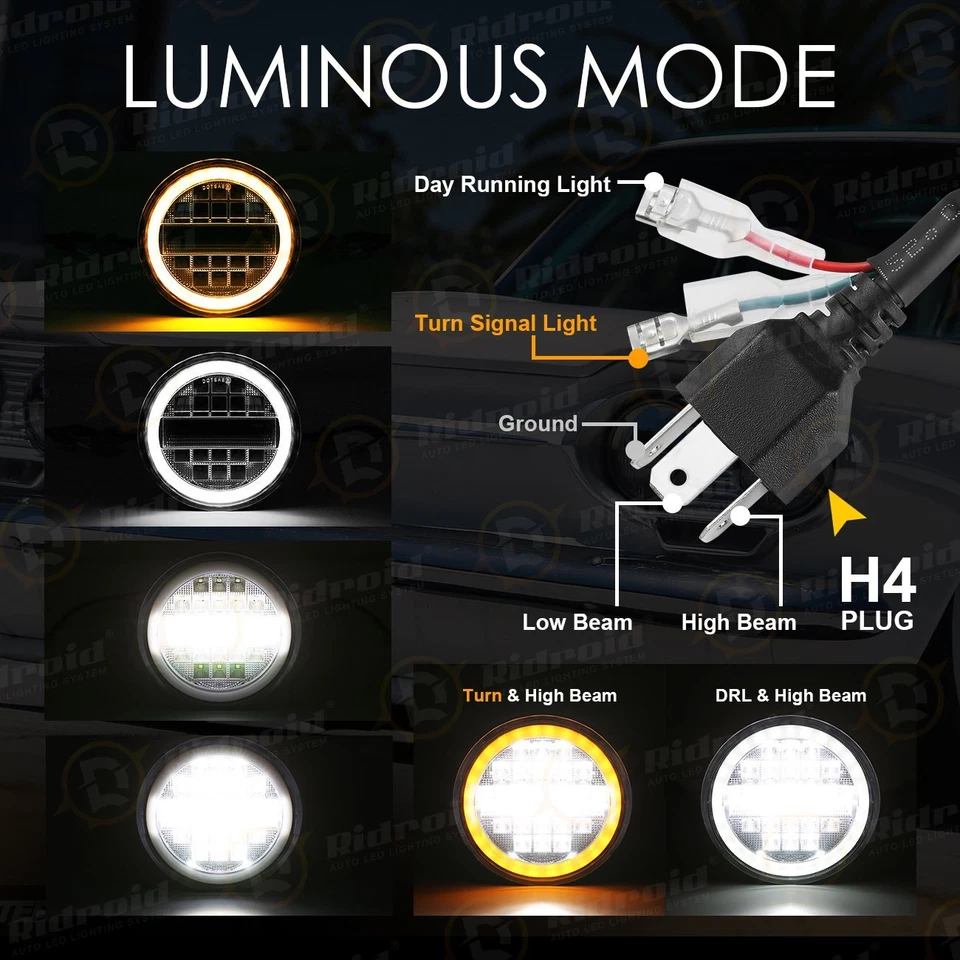 Faros LED de motocicleta de 5,75 pulgadas Hi/Lo DRL para Triumph Speed Four 600 2 piezas Foto 3 de 4