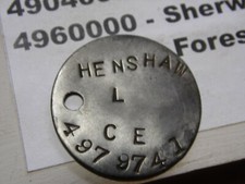 WW2 relic dogtag identity disc - Sherwood Foresters Reg HENSHAW 741