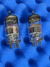 2 Amperex 6DJ8 ECC88 Vacuum Tubes / Test On Triplett 3444 Matched Micromhos & mA