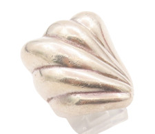 925 Sterling Silver Vintage Ring MEXICO Large Carved Swirls Sz 8.5 RG28167