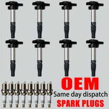 8X OEM Ignition Coil & Iridium Spark Plugs For Jaguar Land Rover 4.2L 4.4L UF519
