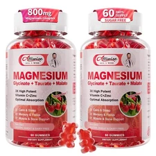 2Pack Magnesium Glycinate Gummies 500mgMagnesium Potassium Supplement with Ta...