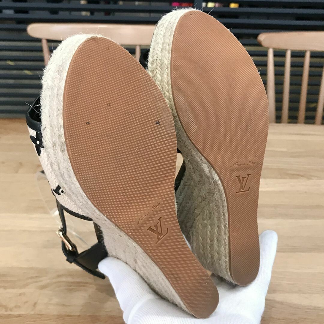 未使用 ルイヴィトン モノグラム スターボード ウェッジ 38.5 サンダル LOUIS VUITTON Wedge Sole Sandals Monogram EU 34 Used | eBay