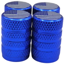 Wheel Tire Valve Cap Stem Cover American Flag Bike, Car, Truck Blue