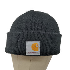Carhartt Boys Knit Beanie Hat Black OSFM Youth Patch Logo Acrylic