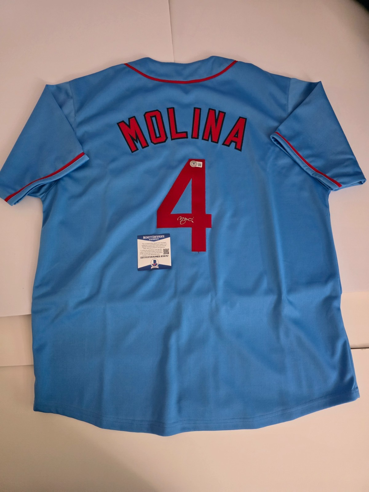 Yadier Molina Autographed Signed St. Louis Cardinals Blue Baseball Jersey AUTO JSA / COA / BECKETT 