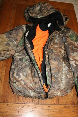 redhead blaze orange parka