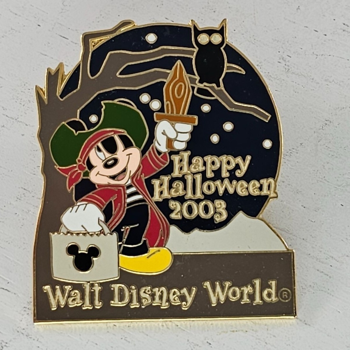 Disney Pin WDW Happy Halloween 2003 Mickey Pirate Trick Or Treat