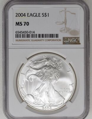 #ad 2004 Silver Eagle MS 70 NGC $169.99