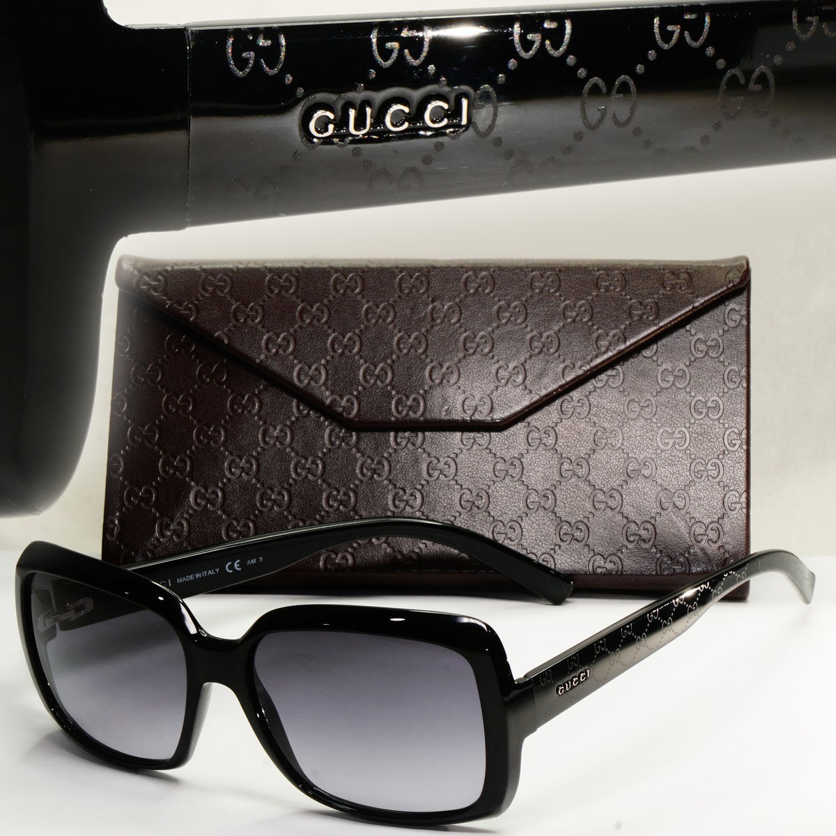 Gucci Sunglasses 2011 Vintage Monogram Black Square GG 3207