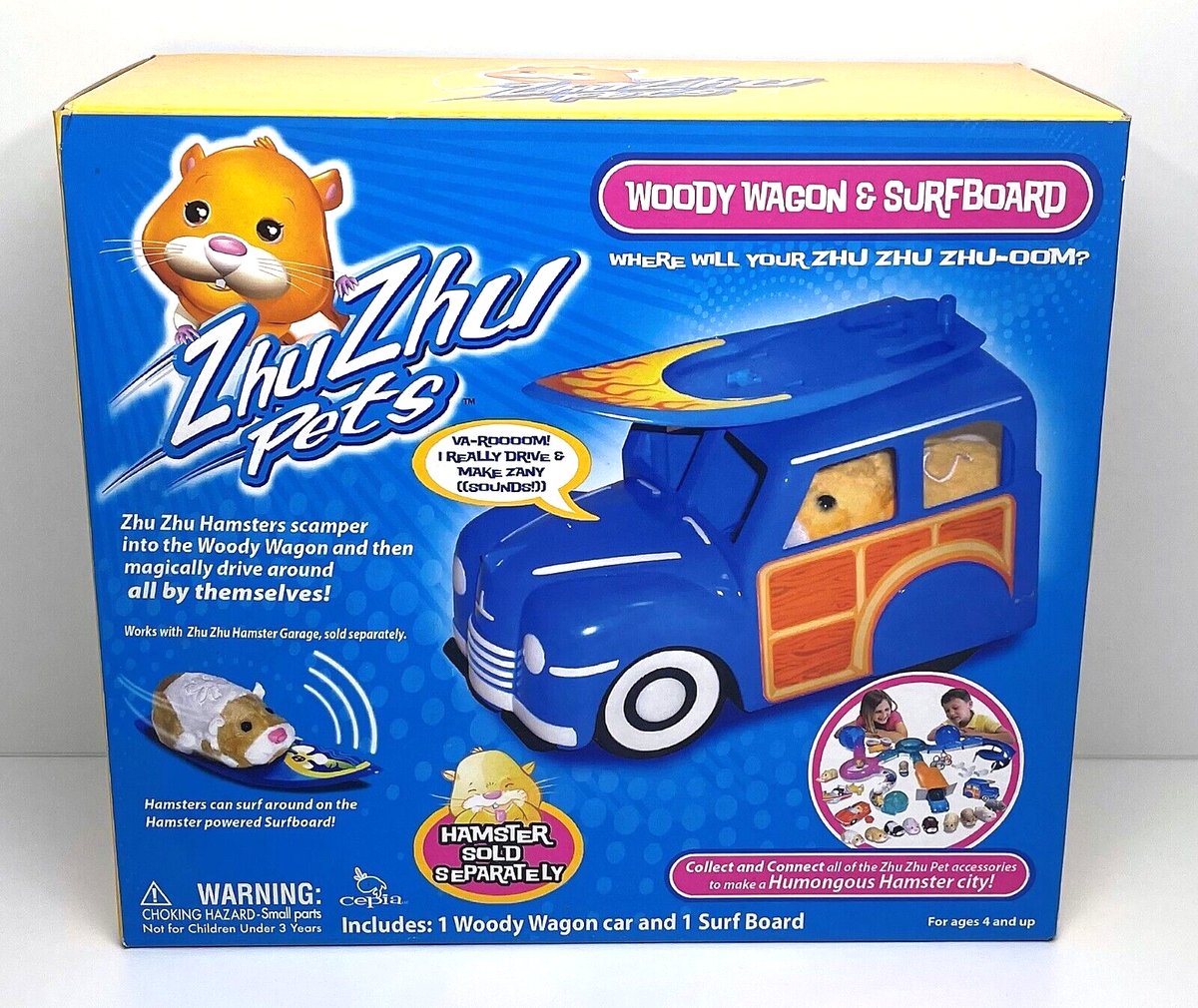 ZhuZhu Pets - Woody Wagon & Surfboard - New in Box | eBay