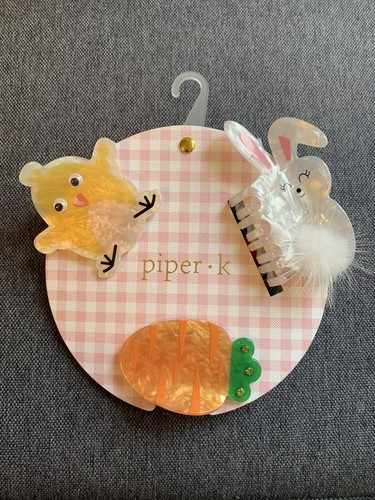 Piper K Easter Hair Clips— chick, bunny, carrot—HARD TO FIND!—BRAND NEW!! - Picture 1 of 2