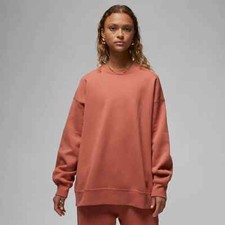 Nike Jordan Flight Fleece Women's Crewneck Oversized Sweatshirt Clay S NWT 88