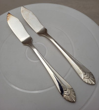 RARE 2 Update international DJ marquis butter serving knife flatware 8in" long