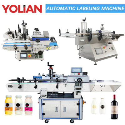 Automatic Round Bottle Labeling Machine Single Side Sticker Label ...