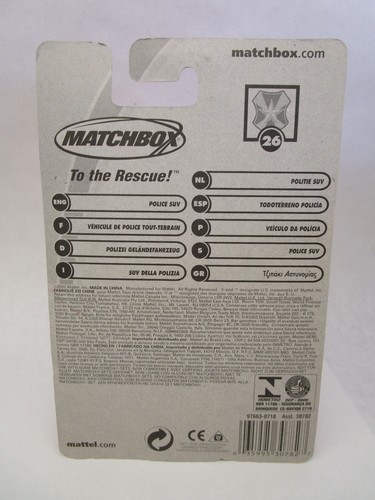 Matchbox 1/64 Diecast #26 Hero City To The Rescue Sliver Police SUV - Picture 3 of 3