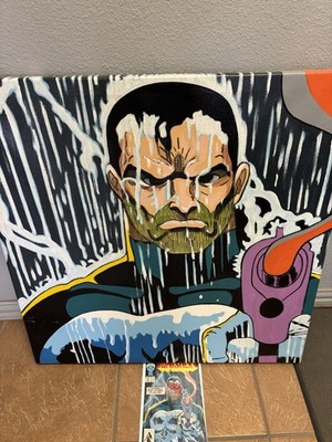 The Punisher Original 1/1 Art Painting Steve Kaufman Signed By Stan Lee & SAK