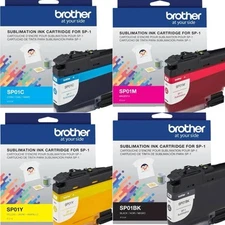 All 4 Brother Sublimation Ink toner Cartridges: Black Yellow Cyan Magenta SP-1 
