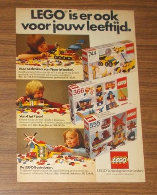 Seltene Werbung LEGO Basic 366 555 744 Universal Building Sets 1981