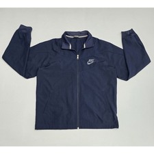 Nike Sportswear Navy Blue Full Zip Track Jacket Mens Lrg Mesh Lined Windbreaker