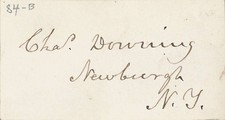 Autógrafo firmado por Charles Downing Pomólogo Árboles Frutales de América Newburgh NY