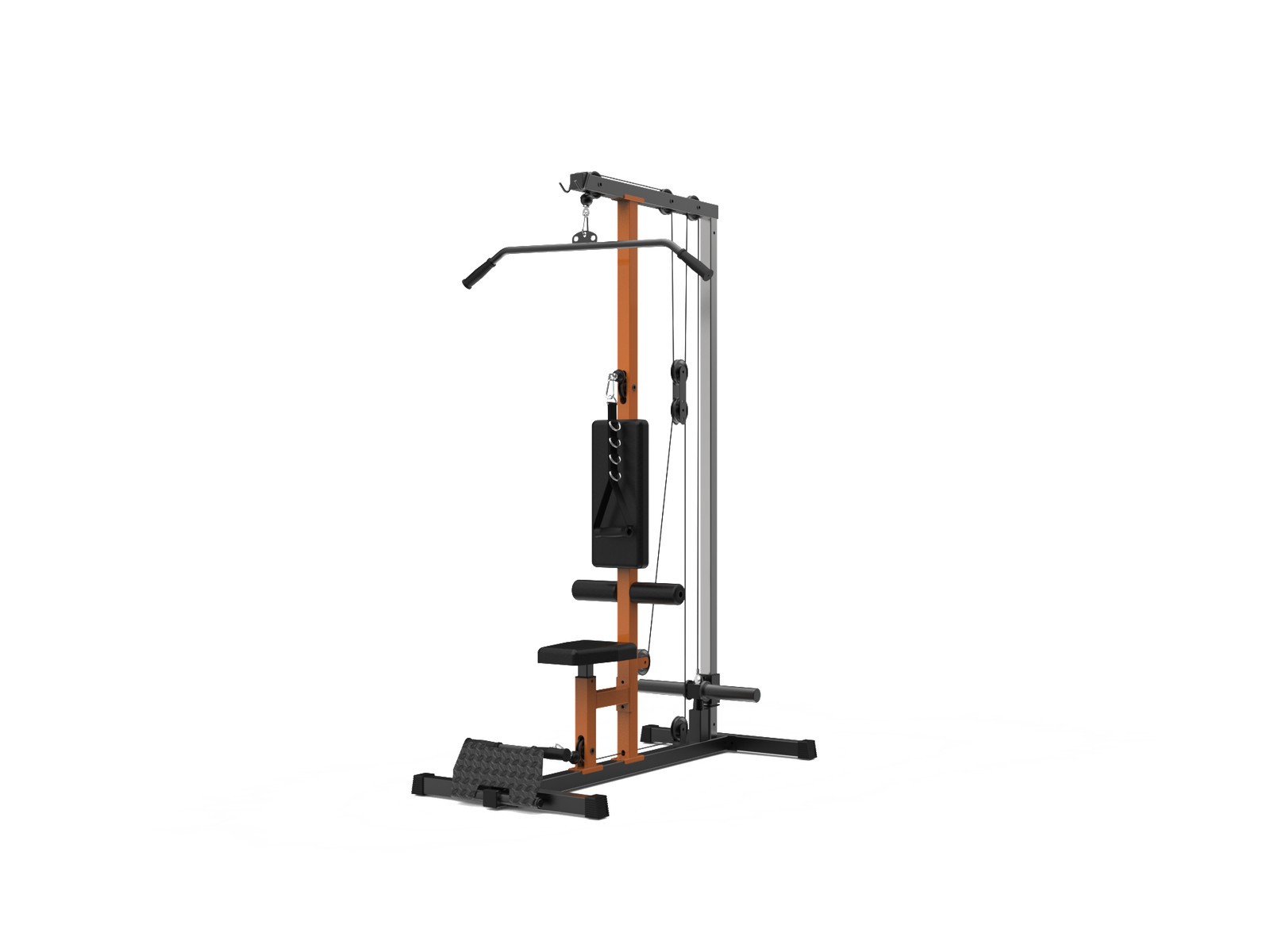 Heavy Duty Back Workout Machine LAT Pull Down Machine w/Leg Support for Home Gym