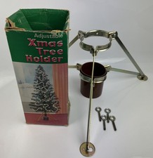 Vintage 80er Jahre verstellbarer Weihnachtsbaumhalter Ständer aus Stahl - verpackt.