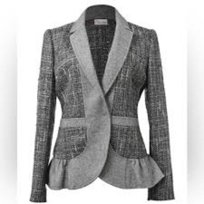 RED Valentino Textured Gray Blazer