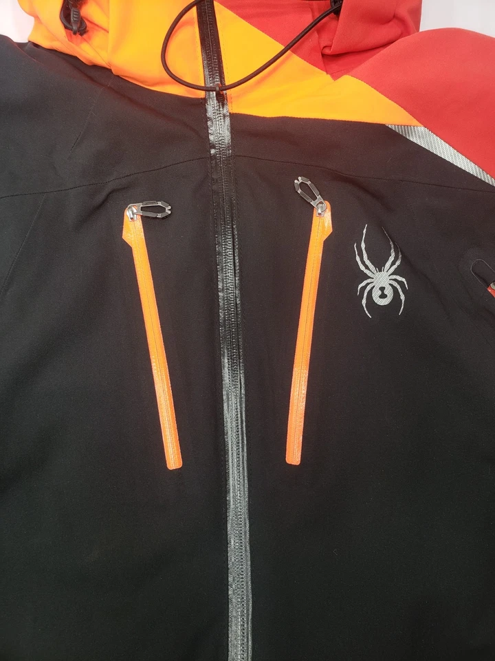 Chaqueta Spyder Para Hombres Bromont Naranja/Rojo y Negro Esquí Aislado EXO Escudo Talla M Foto 4 de 4