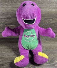 Playskool Hasbro 2000 TALKING SINGING BARNEY 13  Plush Dinosaur WORKS VTG